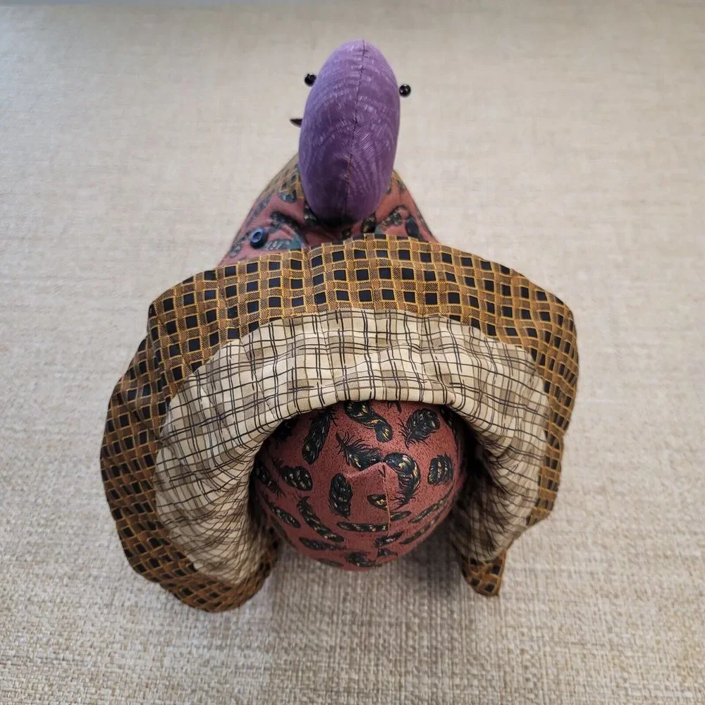 Stuffed Fabric Turkey Centerpiece Thanksgiving Fall Autumn Decor Farmhouse Plush